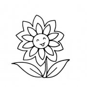 小花花朵微笑的画法