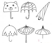 怎么绘画卡通雨伞的画法带步骤简笔画图片