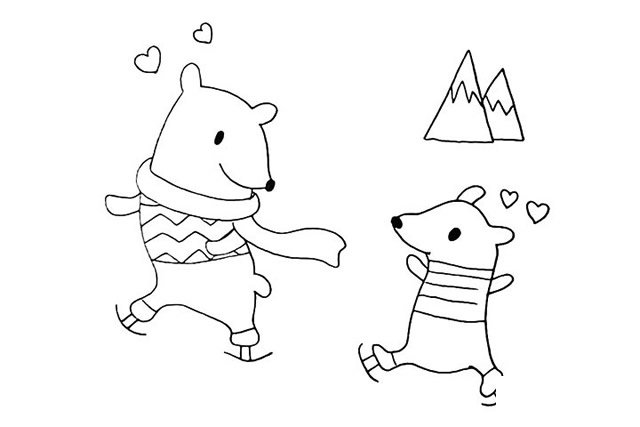 北极熊简笔画