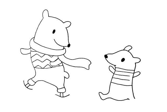 北极熊简笔画