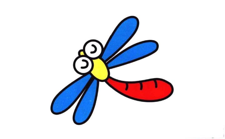 彩色简笔画蜻蜓的图片教程