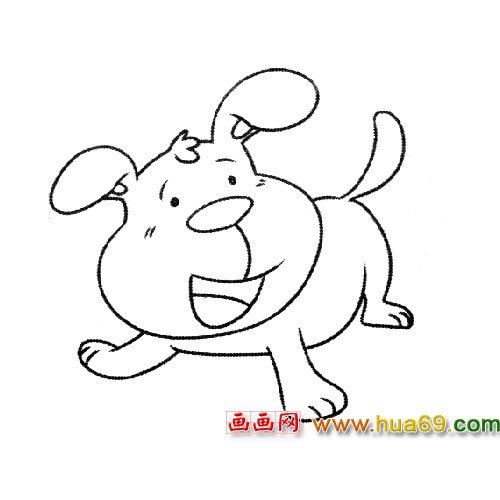 搞笑的小狗（简笔画）4
