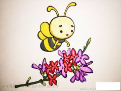 勤劳的小蜜蜂简笔画_3