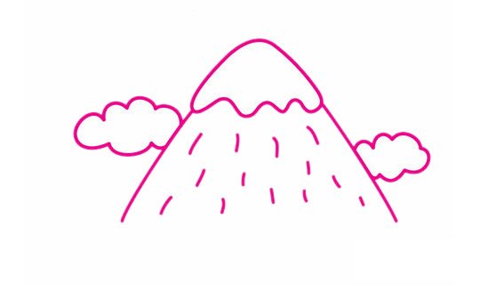 雪山简笔画完成图