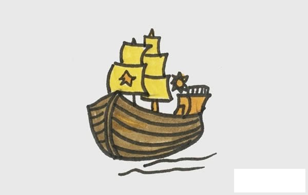 古代的船的简笔画步骤图片