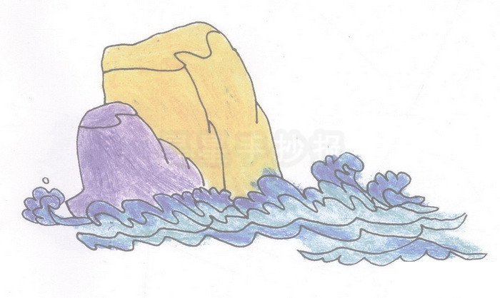 海浪简笔画图片