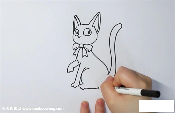 魔女宅急便黑猫简笔画