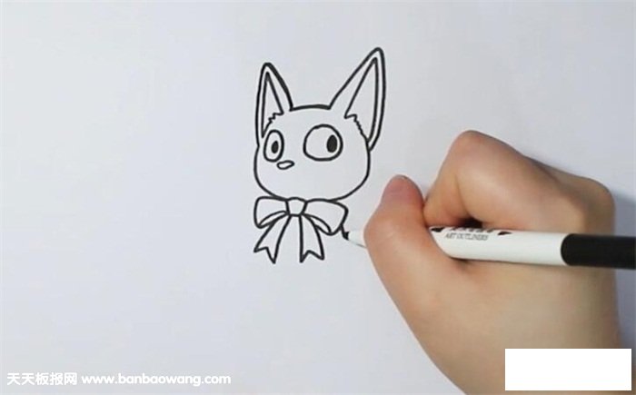 魔女宅急便黑猫简笔画