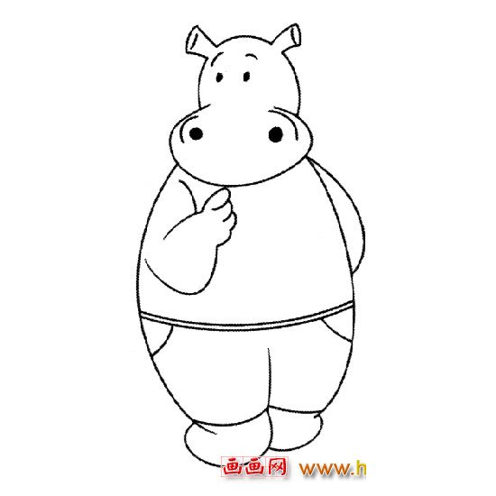 卡通简笔画（河马）2