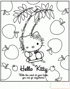 KITTY猫荡秋千简笔画