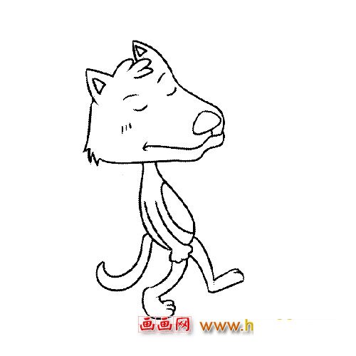 得意的大灰狼【简笔画】4