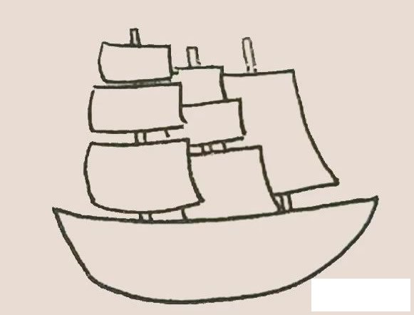帆船简笔画