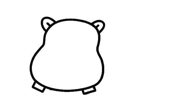 河马简笔画步骤图