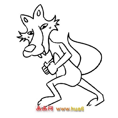 简笔画：卡通大灰狼3