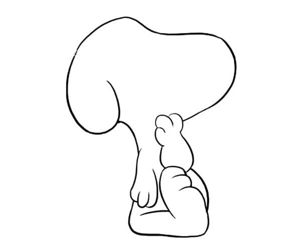 史努比简笔画步骤图
