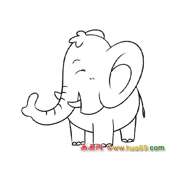 简笔画：开心的大象1
