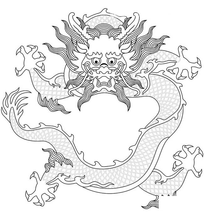 四张中国龙的简笔画图片_中国龙怎么画