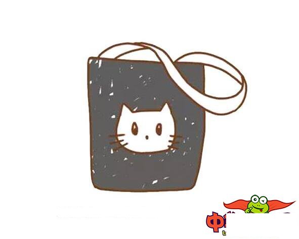 妈妈的包包简笔画，可爱的小猫包包