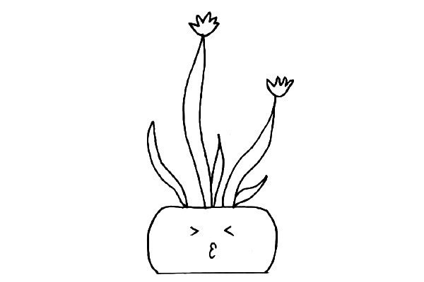 绿植花卉盆栽简笔画