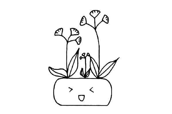 绿植花卉盆栽简笔画