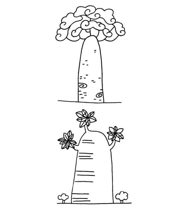 面包树简笔画