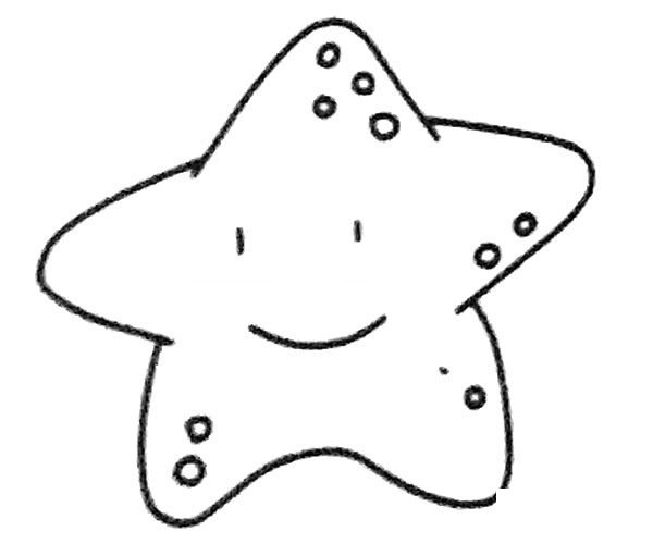 卡通海星简笔画步骤图解