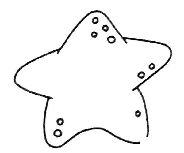 卡通海星简笔画步骤图解
