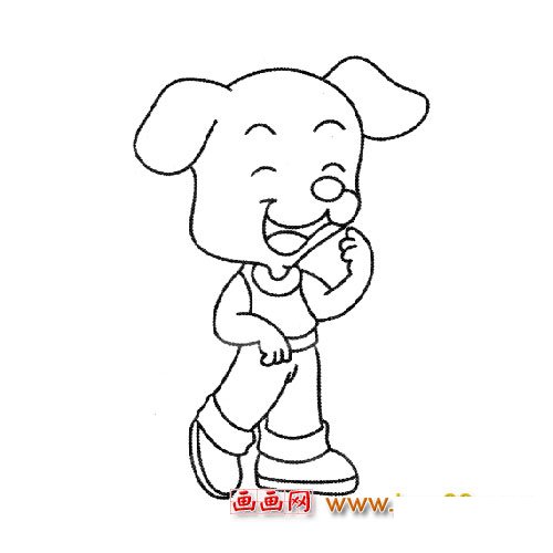 动物简笔画：卡通小狗4