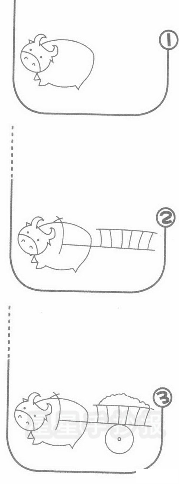 牛车简笔画