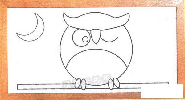 猫头鹰简笔画