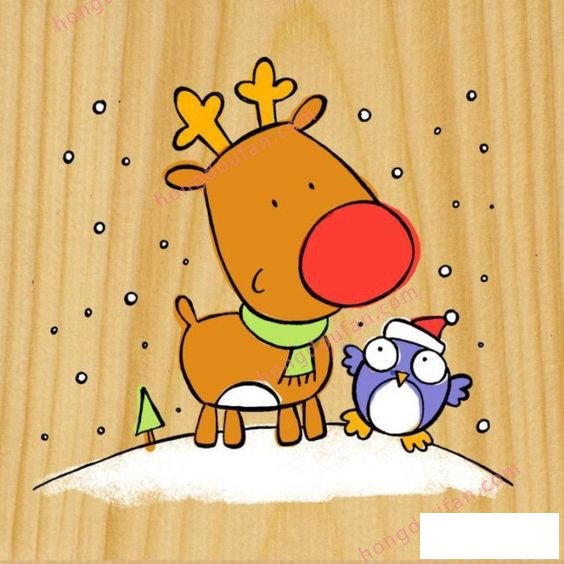 圣诞老人 圣诞雪人 鲁道夫圣诞节简笔画大全 简笔画 第6张