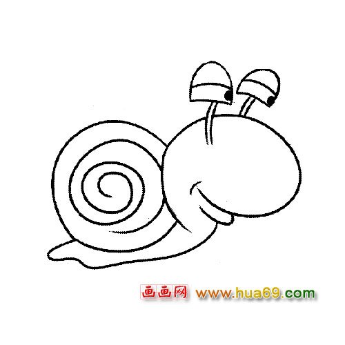 简笔画：爬行的小蜗牛