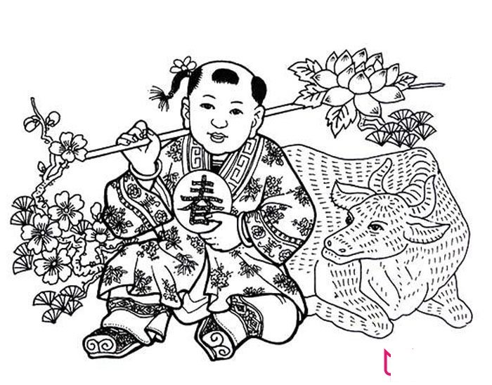 2017年春节简笔画，年画娃娃简笔画