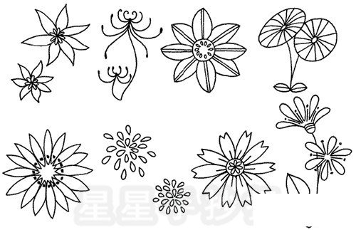 卡通菊花简笔画