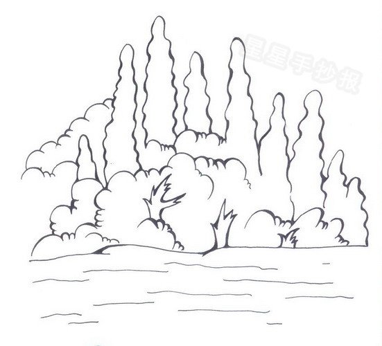 森林简笔画图片大全