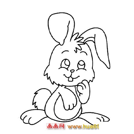 简笔画：偷笑的小兔子2
