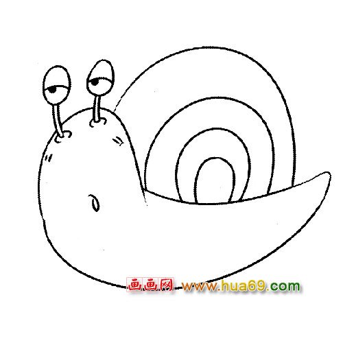 简笔画：困了的小蜗牛