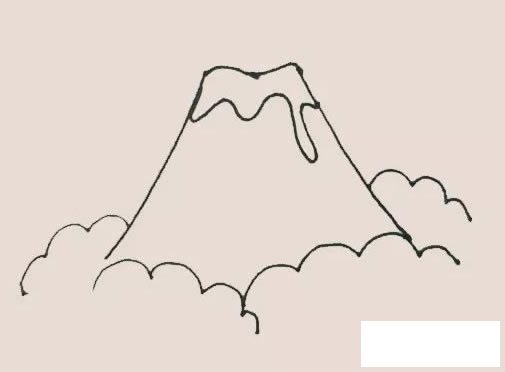 火山喷发简笔画