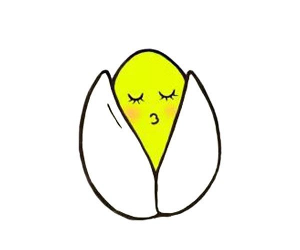 卡通开心果简笔画