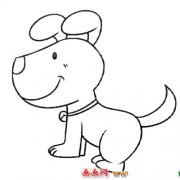简笔画：带铃铛的小狗1