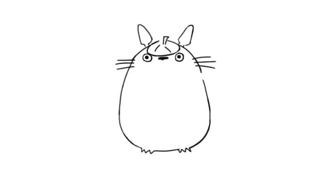 可爱的龙猫简笔画