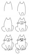 俏皮的猫咪简笔画步骤图解