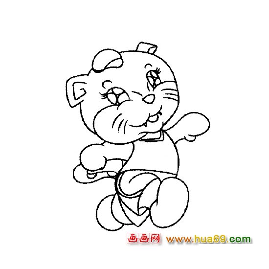 高兴的小豹子（动物简笔画）