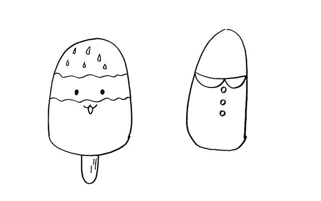 卡通雪糕简笔画