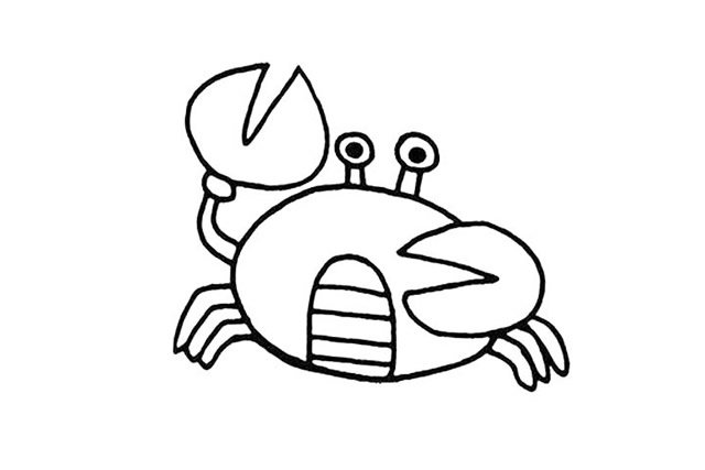 卡通螃蟹简笔画7