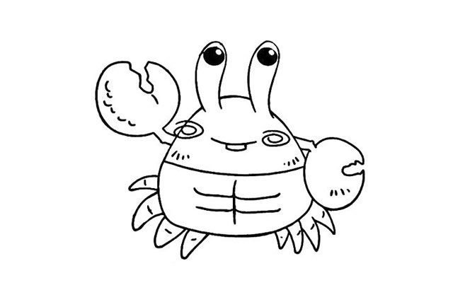 卡通螃蟹简笔画6