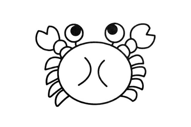 卡通螃蟹简笔画5
