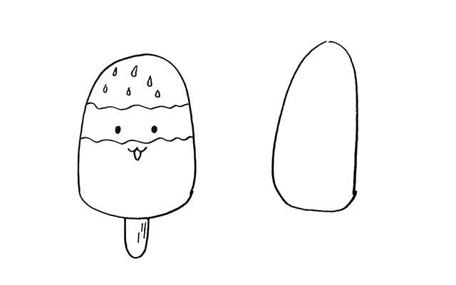 卡通雪糕简笔画