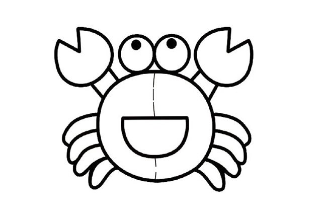 卡通螃蟹简笔画8