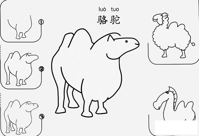 骆驼怎么画简笔画图片
